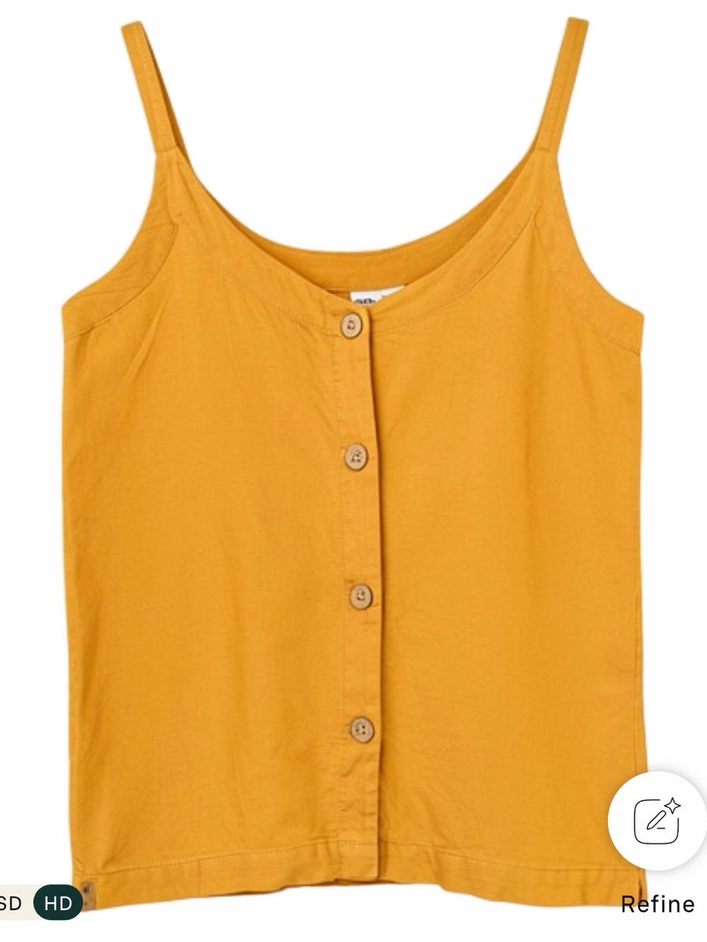tentree Goldenrod Button-Front Tank Top